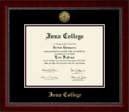 Iona College Gold Engraved Medallion Diploma Frame in Sutton