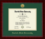Norfolk State University diploma frame - Gold Engraved Medallion Diploma Frame in Sutton