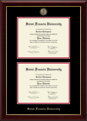 Saint Francis University diploma frame - Masterpiece Medallion Double Diploma Frame in Gallery