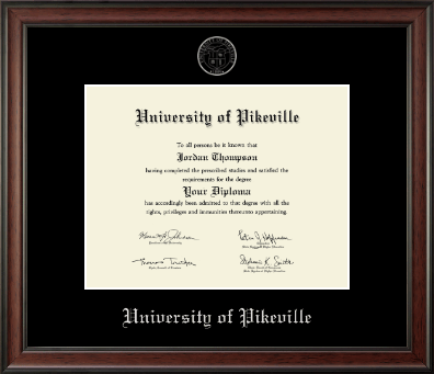 University of Pikeville diploma frame - Silver Embossed Diploma Frame in Studio