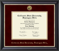 California State University Dominguez Hills diploma frame - Gold Engraved Medallion Diploma Frame in Noir