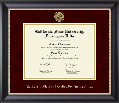 California State University Dominguez Hills diploma frame - Gold Engraved Medallion Diploma Frame in Noir