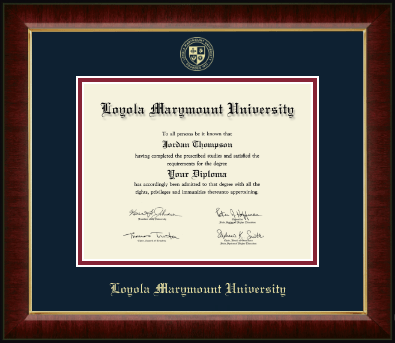 Loyola Marymount University diploma frame - Gold Embossed Diploma Frame in Murano