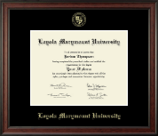 Loyola Marymount University diploma frame - Gold Embossed Diploma Frame in Studio