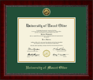 University of Mount Olive Gold Engraved Medallion Diploma Frame in Sutton
