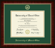 University of Mount Olive Gold Embossed Diploma Frame in Murano