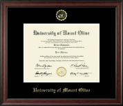 University of Mount Olive Gold Embossed Diploma Frame in Studio
