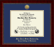 San Jose State University Gold Engraved Medallion Diploma Frame in Sutton