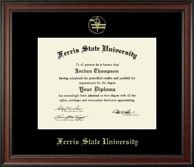 Ferris State University diploma frame - Gold Embossed Diploma Frame in Studio