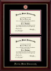 Ferris State University Double Diploma Frame in Gallery