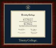 Trinity College Gold Embossed Diploma Frame in Murano