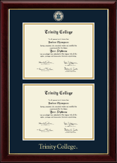 Trinity College Masterpiece Medallion Double Diploma Frame in Gallery