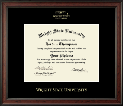 Wright State University diploma frame - Gold Embossed Diploma Frame in Studio