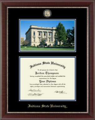 Indiana State University diploma frame - Masterpiece Medallion Campus Scene Diploma Frame in Chateau