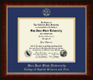 San Jose State University Gold Embossed Diploma Frame in Murano