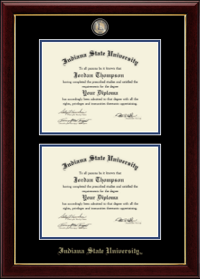 Indiana State University diploma frame - Masterpiece Medallion Double Diploma Frame in Gallery