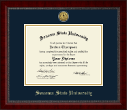 Sonoma State University Gold Engraved Medallion Diploma Frame in Sutton