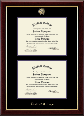Linfield College diploma frame - Double Diploma Frame in Gallery