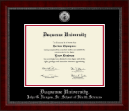Duquesne University diploma frame - Silver Engraved Medallion Diploma Frame in Sutton