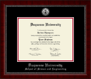 Duquesne University diploma frame - Silver Engraved Medallion Diploma Frame in Sutton