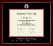 Duquesne University diploma frame - Silver Engraved Medallion Diploma Frame in Sutton