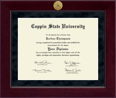 Coppin State University diploma frame - Millennium Gold Engraved Diploma Frame in Cordova