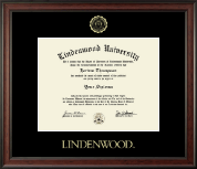 Lindenwood University Gold Embossed Diploma Frame in Studio
