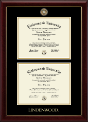 Lindenwood University Masterpiece Medallion Double Diploma Frame in Gallery
