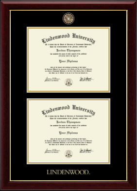 Lindenwood University diploma frame - Masterpiece Medallion Double Diploma Frame in Gallery