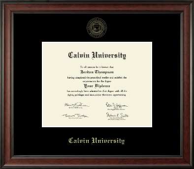 Calvin University diploma frame - Gold Embossed Diploma Frame in Studio