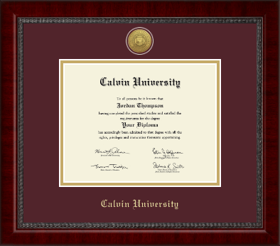 Calvin University diploma frame - Gold Engraved Medallion Diploma Frame in Sutton