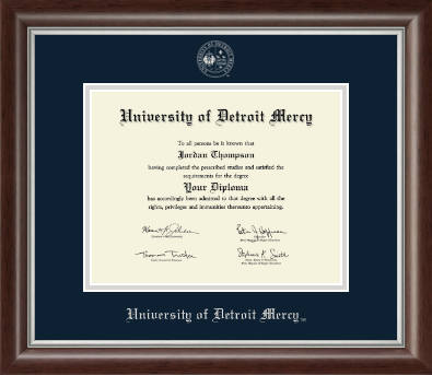 University of Detroit Mercy diploma frame - Silver Embossed Diploma Frame in Devonshire