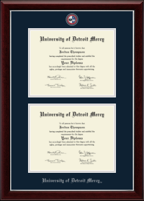 University of Detroit Mercy diploma frame - Masterpiece Medallion Double Diploma Frame in Gallery Silver