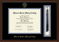 Mount Saint Mary College diploma frame - Tassel & Cord Diploma Frame in Delta