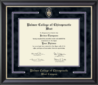 Palmer College of Chiropractic West Campus diploma frame - Spirit Medallion Diploma Frame in Noir