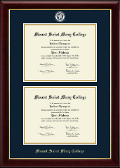 Mount Saint Mary College Masterpiece Medallion Double Diploma Frame in Gallery