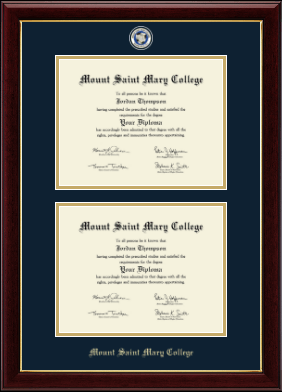Mount Saint Mary College diploma frame - Masterpiece Medallion Double Diploma Frame in Gallery