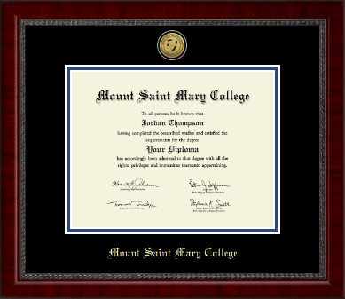 Mount Saint Mary College diploma frame - Gold Engraved Medallion Diploma Frame in Sutton