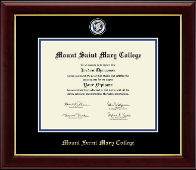 Mount Saint Mary College diploma frame - Masterpiece Medallion Diploma Frame in Gallery