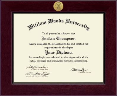 William Woods University diploma frame - Century Gold Engraved Diploma Frame in Cordova