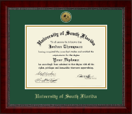 University of South Florida Gold Engraved Medallion Diploma Frame in Sutton