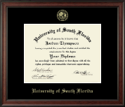 University of South Florida Gold Embossed Diploma Frame in Studio