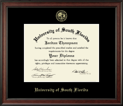 University of South Florida diploma frame - Gold Embossed Diploma Frame in Studio