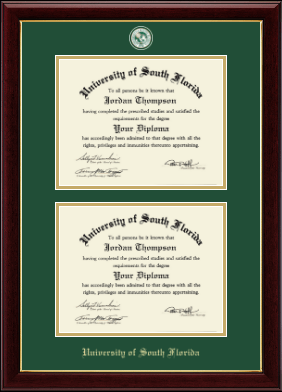 University of South Florida diploma frame - Double Diploma Masterpiece Medallion Frame in Gallery