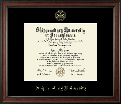 Shippensburg University diploma frame - Gold Embossed Diploma Frame in Studio