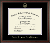 Stephen F. Austin State University Gold Embossed Diploma Frame in Studio
