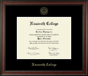 Nazareth College Gold Embossed Diploma Frame in Studio