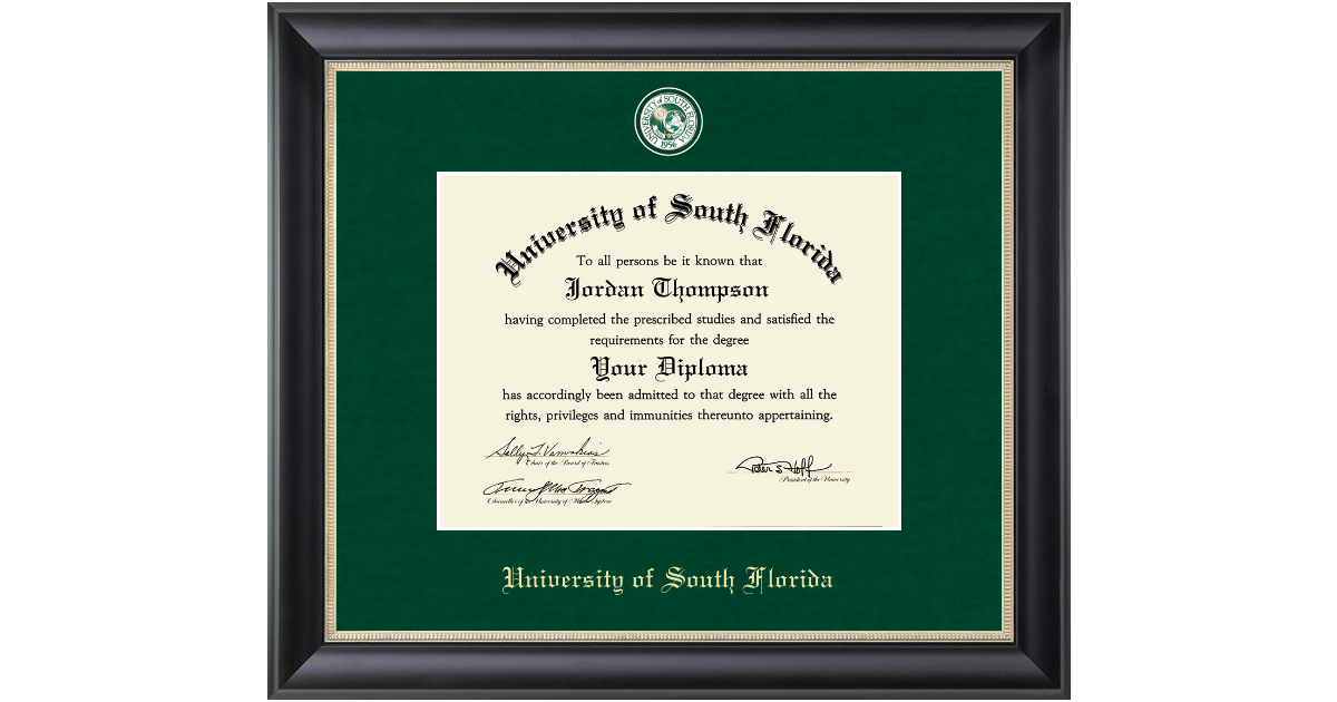 Regal Edition Diploma Frame in Noir University of South Florida Item