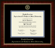North Carolina A&T State University Gold Embossed Diploma Frame in Murano