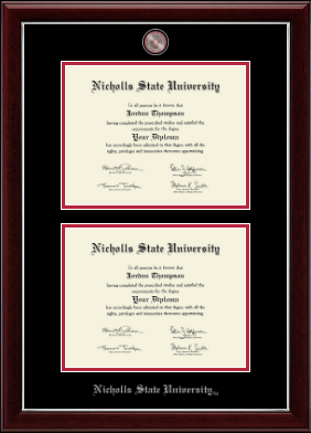 Nicholls State University diploma frame - Masterpiece Medallion Double Diploma Frame in Gallery Silver